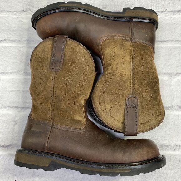 Ariat Groundbreaker Pull On Steel Toe 9 D Brown Round Toe 10014241 Work Boots - Picture 12 of 14